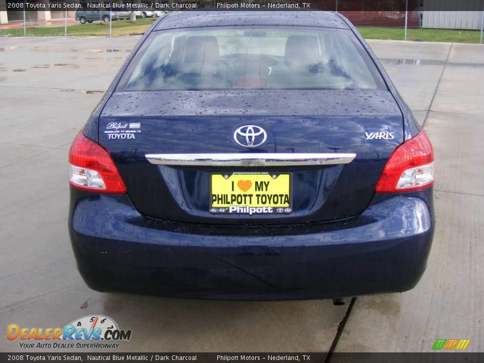 2008 Toyota Yaris Sedan Nautical Blue Metallic / Dark Charcoal Photo #7