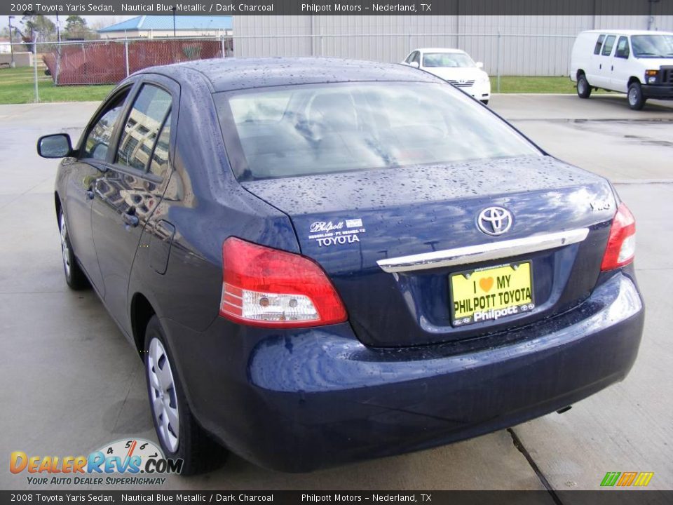 2008 Toyota Yaris Sedan Nautical Blue Metallic / Dark Charcoal Photo #8