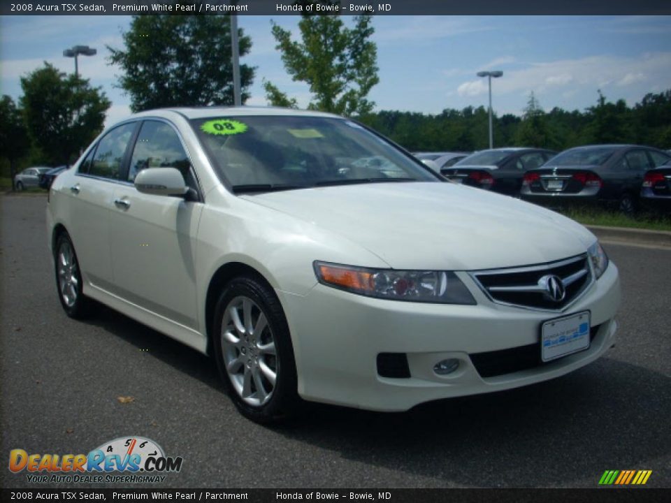 2008 Acura TSX Sedan Premium White Pearl / Parchment Photo #1
