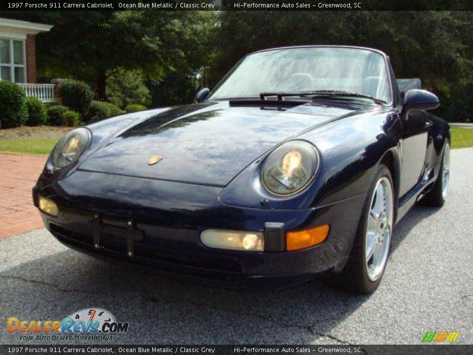 1997 Porsche 911 Carrera Cabriolet Ocean Blue Metallic / Classic Grey Photo #1