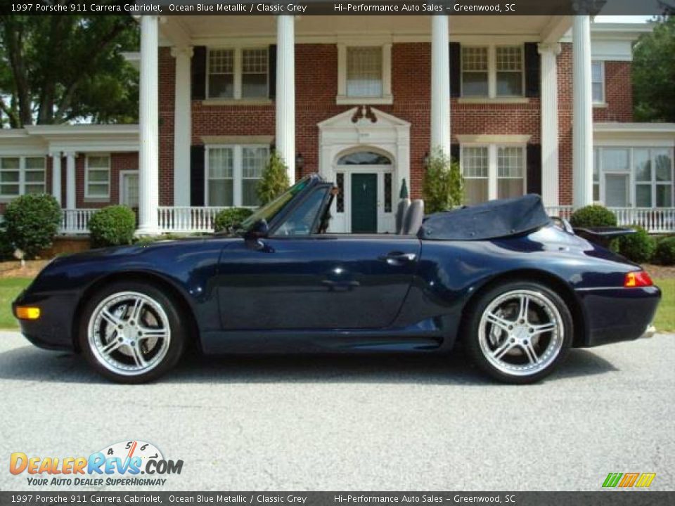 1997 Porsche 911 Carrera Cabriolet Ocean Blue Metallic / Classic Grey Photo #4