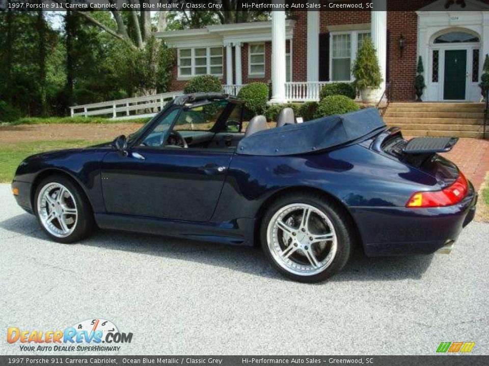 1997 Porsche 911 Carrera Cabriolet Ocean Blue Metallic / Classic Grey Photo #5