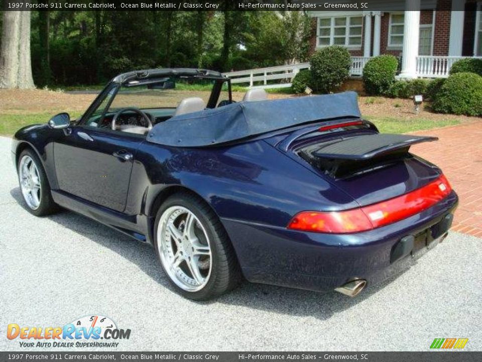 1997 Porsche 911 Carrera Cabriolet Ocean Blue Metallic / Classic Grey Photo #6