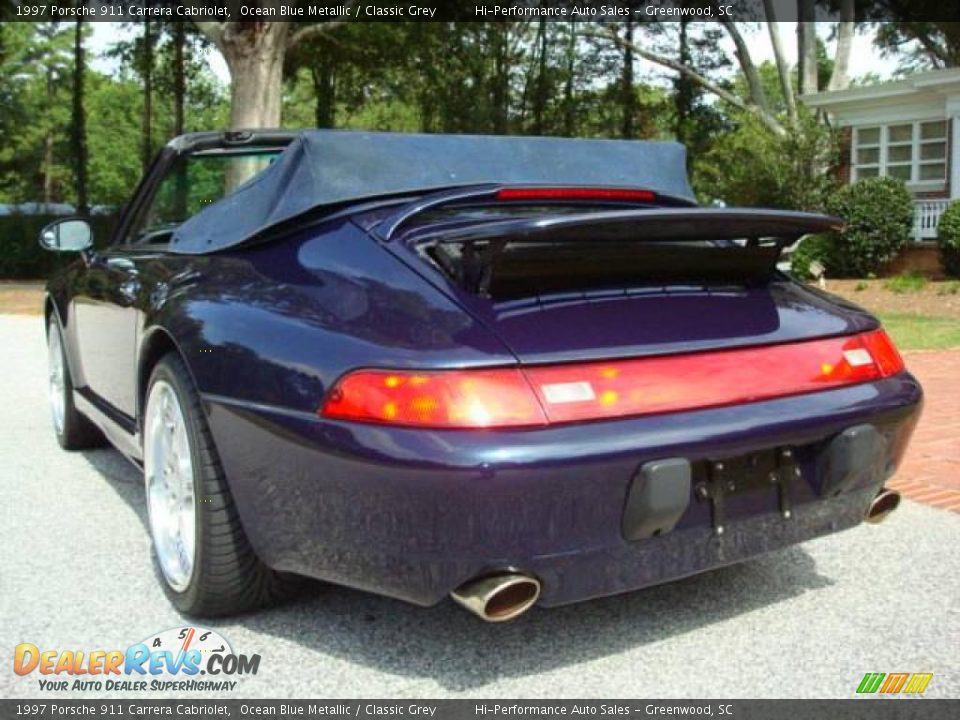 1997 Porsche 911 Carrera Cabriolet Ocean Blue Metallic / Classic Grey Photo #7