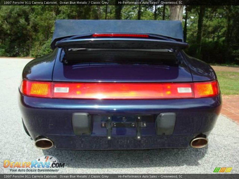 1997 Porsche 911 Carrera Cabriolet Ocean Blue Metallic / Classic Grey Photo #8