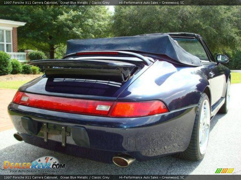 1997 Porsche 911 Carrera Cabriolet Ocean Blue Metallic / Classic Grey Photo #9