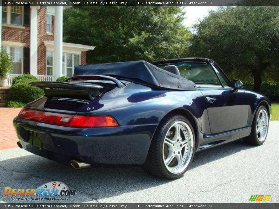 1997 Porsche 911 Carrera Cabriolet Ocean Blue Metallic / Classic Grey Photo #10