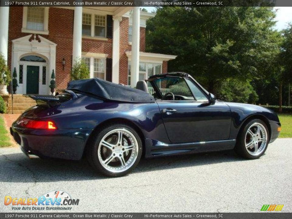 1997 Porsche 911 Carrera Cabriolet Ocean Blue Metallic / Classic Grey Photo #11