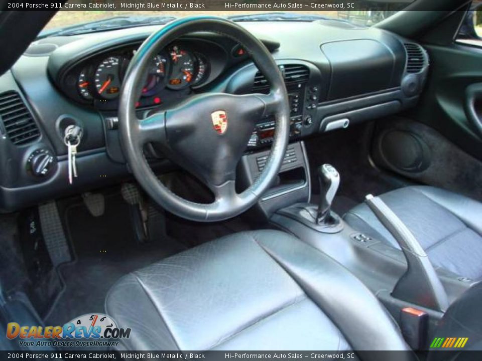 Black Interior - 2004 Porsche 911 Carrera Cabriolet Photo #34
