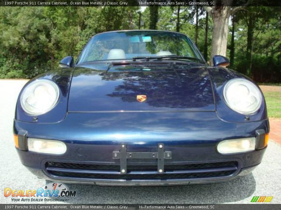 1997 Porsche 911 Carrera Cabriolet Ocean Blue Metallic / Classic Grey Photo #16