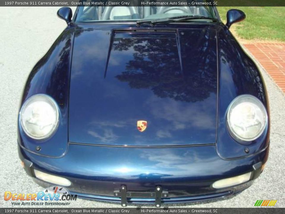 1997 Porsche 911 Carrera Cabriolet Ocean Blue Metallic / Classic Grey Photo #18