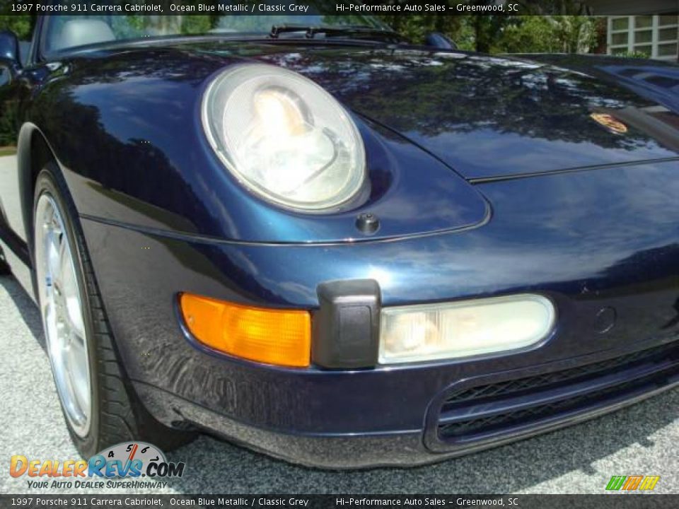 1997 Porsche 911 Carrera Cabriolet Ocean Blue Metallic / Classic Grey Photo #19
