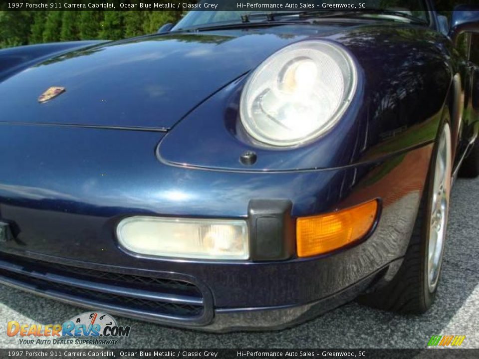 1997 Porsche 911 Carrera Cabriolet Ocean Blue Metallic / Classic Grey Photo #20