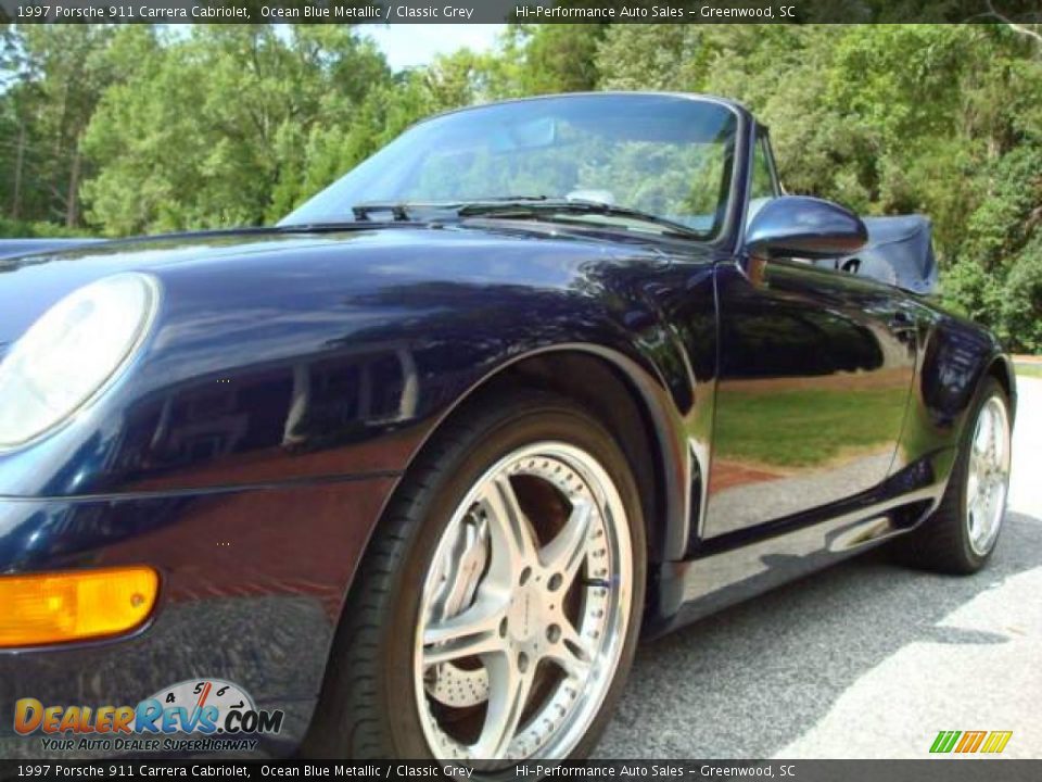 1997 Porsche 911 Carrera Cabriolet Ocean Blue Metallic / Classic Grey Photo #21