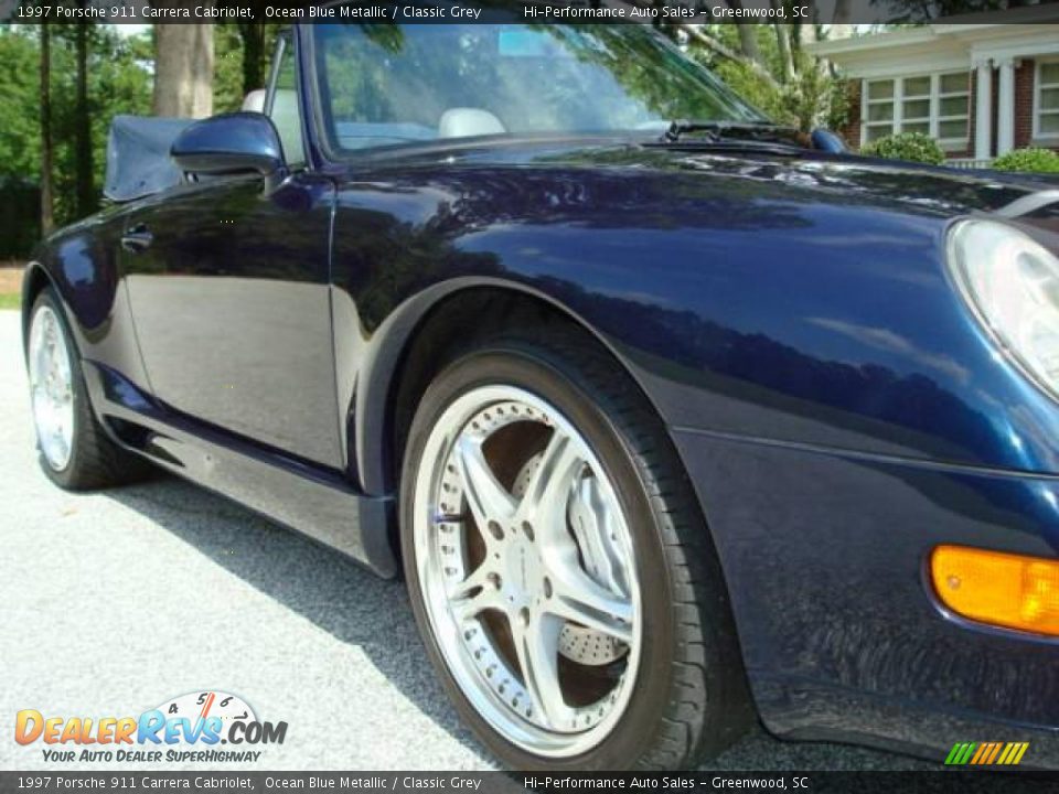 1997 Porsche 911 Carrera Cabriolet Ocean Blue Metallic / Classic Grey Photo #22