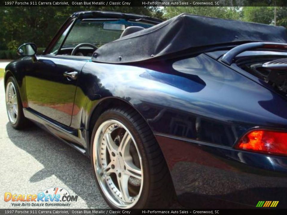1997 Porsche 911 Carrera Cabriolet Ocean Blue Metallic / Classic Grey Photo #25