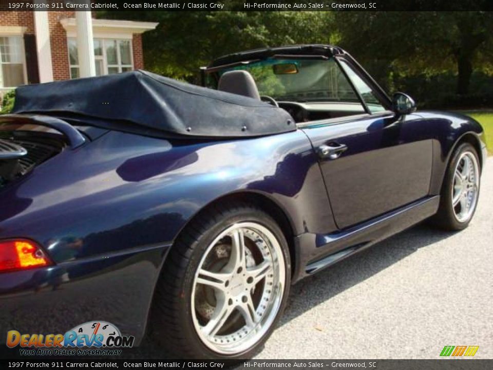 1997 Porsche 911 Carrera Cabriolet Ocean Blue Metallic / Classic Grey Photo #26