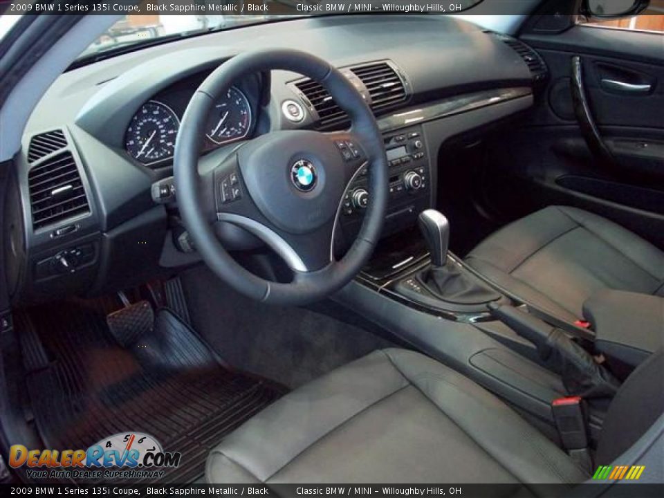 2009 BMW 1 Series 135i Coupe Black Sapphire Metallic / Black Photo #3