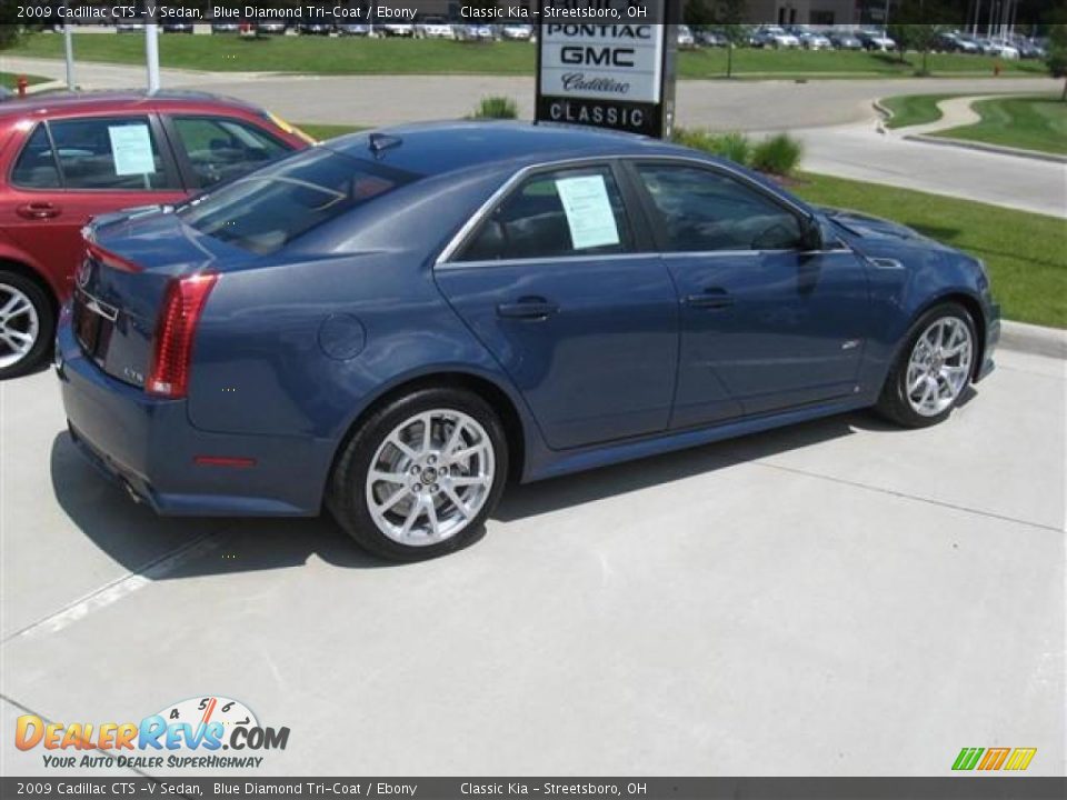 2009 Cadillac CTS -V Sedan Blue Diamond Tri-Coat / Ebony Photo #2