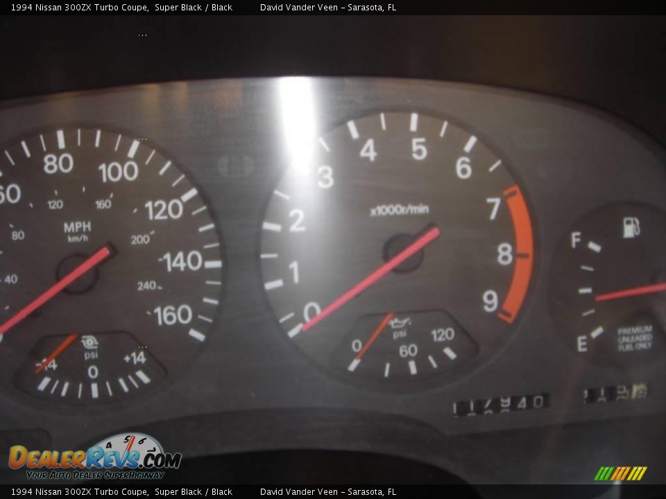 1994 Nissan 300ZX Turbo Coupe Super Black / Black Photo #11