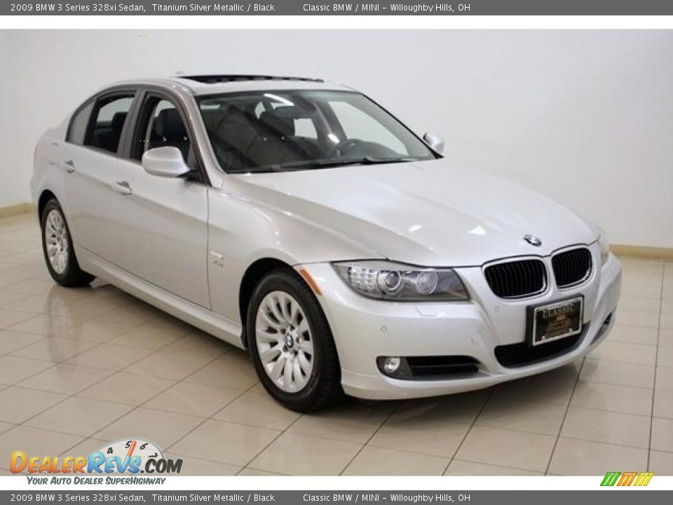 2009 BMW 3 Series 328xi Sedan Titanium Silver Metallic / Black Photo #1