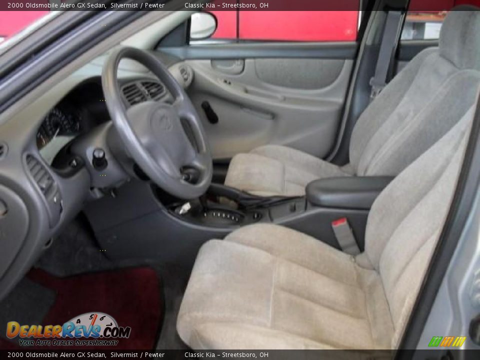 2000 Oldsmobile Alero GX Sedan Silvermist / Pewter Photo #11