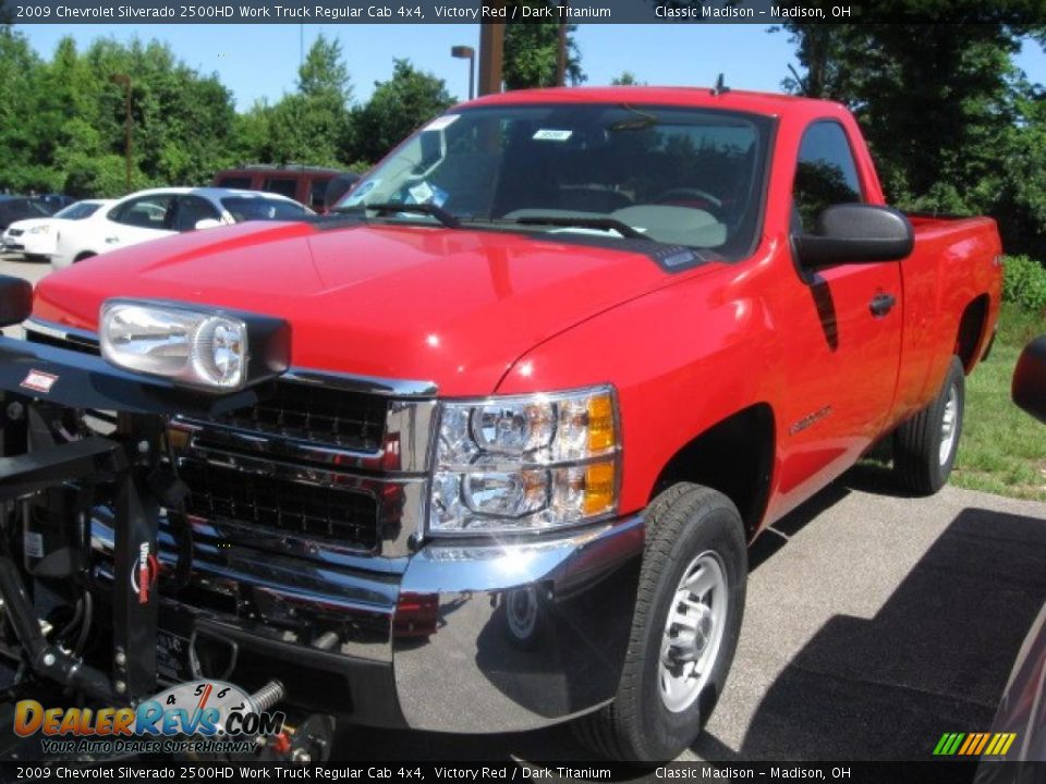 2009 Chevrolet Silverado 2500HD Work Truck Regular Cab 4x4 Victory Red / Dark Titanium Photo #1