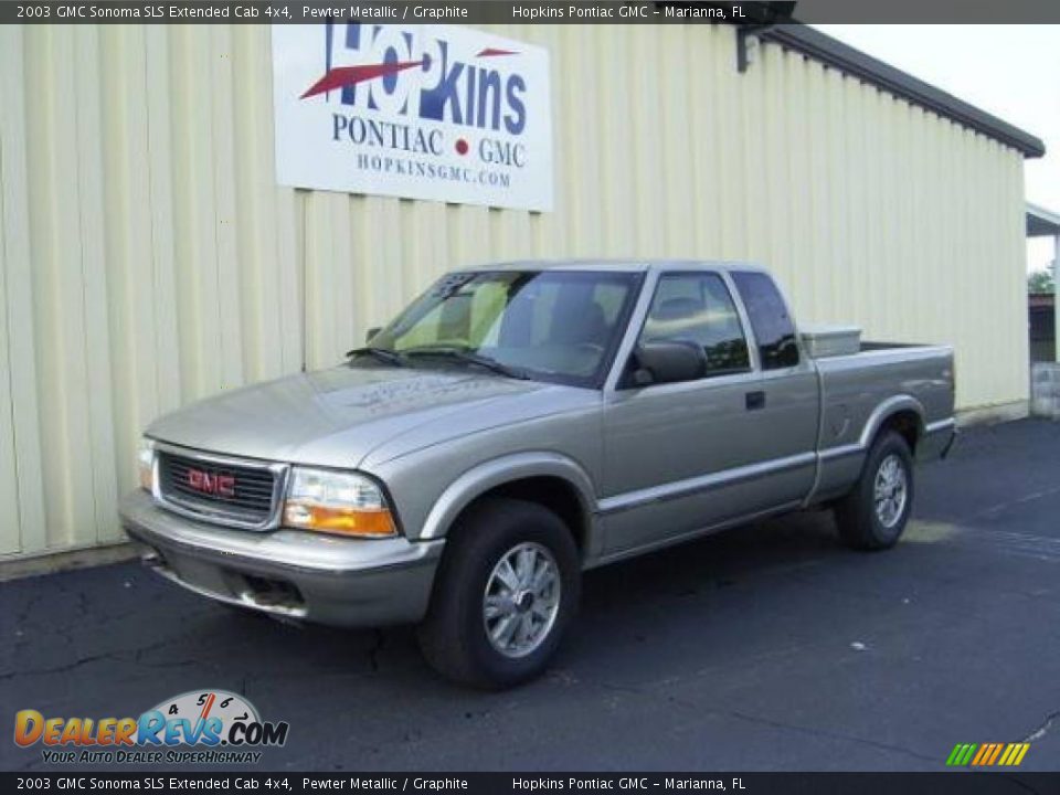 2003 GMC Sonoma SLS Extended Cab 4x4 Pewter Metallic / Graphite Photo #2