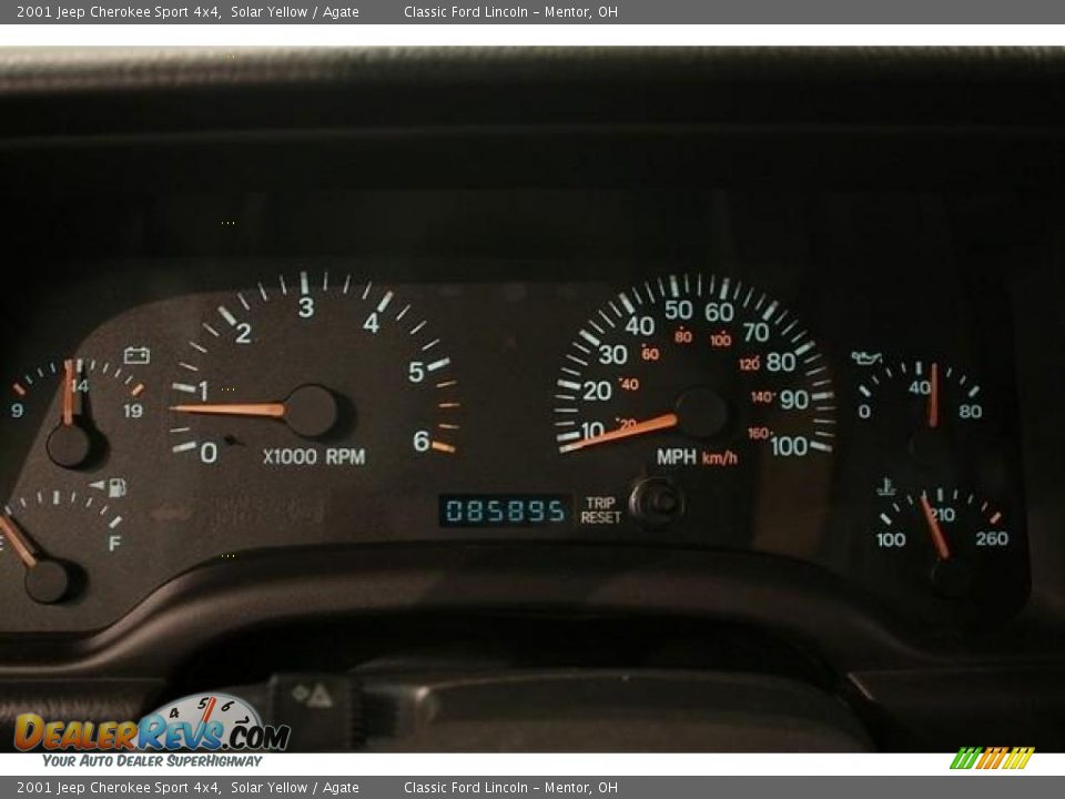 2001 Jeep Cherokee Sport 4x4 Solar Yellow / Agate Photo #11