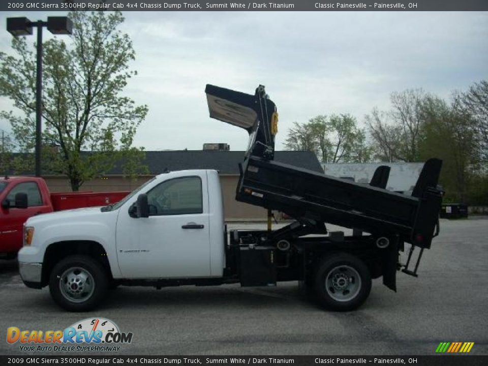 2009 GMC Sierra 3500HD Regular Cab 4x4 Chassis Dump Truck Summit White / Dark Titanium Photo #1