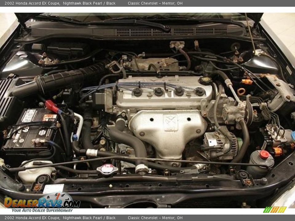 2002 Honda Accord EX Coupe Nighthawk Black Pearl / Black Photo #17