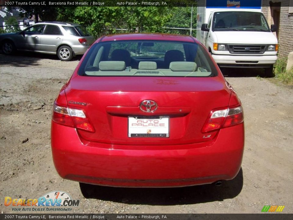 2007 Toyota Camry LE Barcelona Red Metallic / Bisque Photo #4