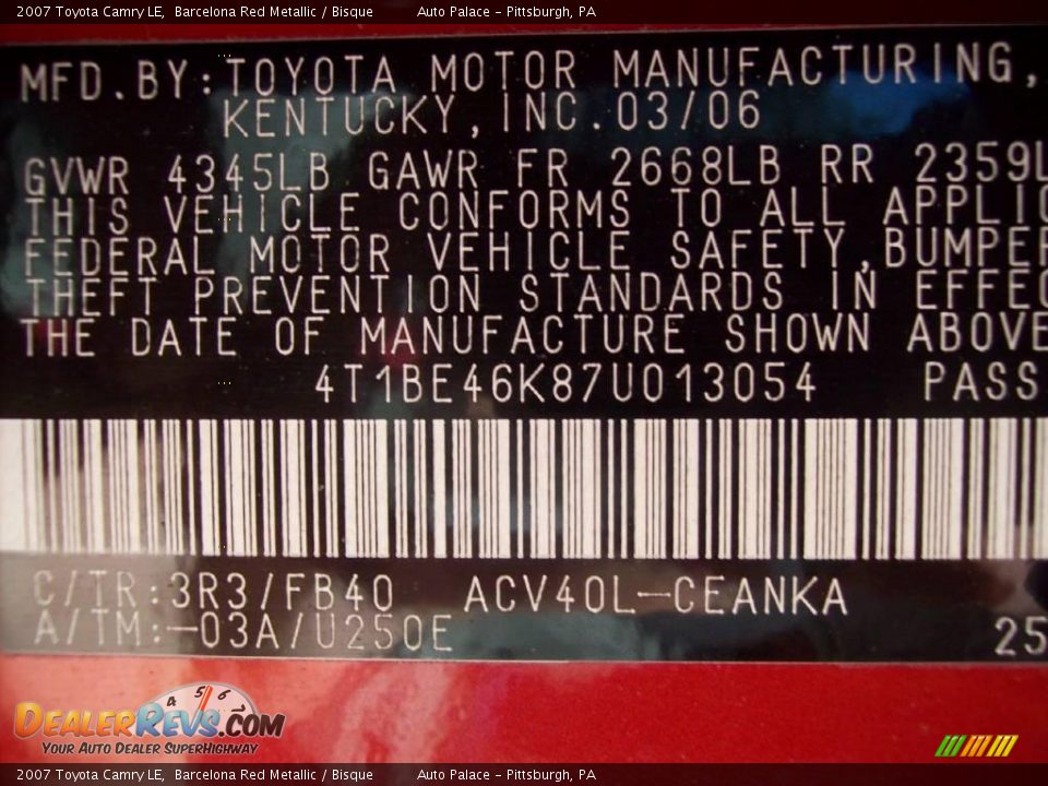 2007 Toyota Camry LE Barcelona Red Metallic / Bisque Photo #20