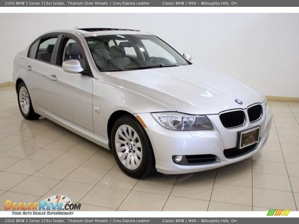 2009 BMW 3 Series 328xi Sedan Titanium Silver Metallic / Grey Dakota Leather Photo #1