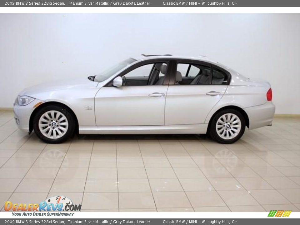 2009 BMW 3 Series 328xi Sedan Titanium Silver Metallic / Grey Dakota Leather Photo #4