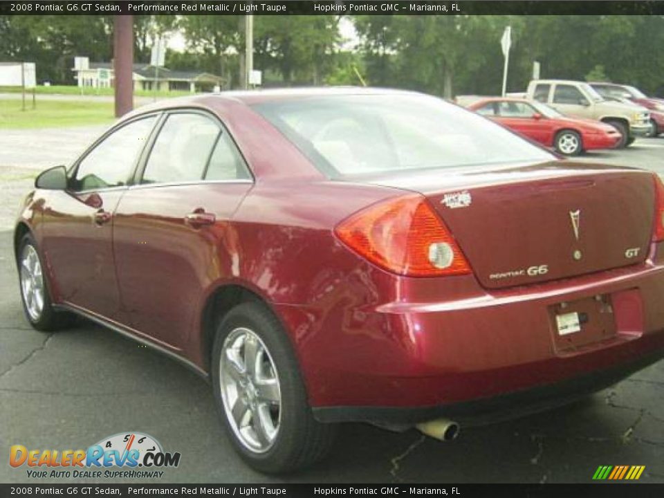2008 Pontiac G6 GT Sedan Performance Red Metallic / Light Taupe Photo #3