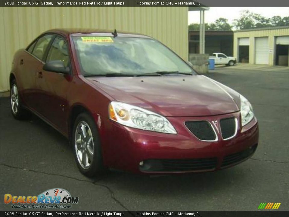2008 Pontiac G6 GT Sedan Performance Red Metallic / Light Taupe Photo #6