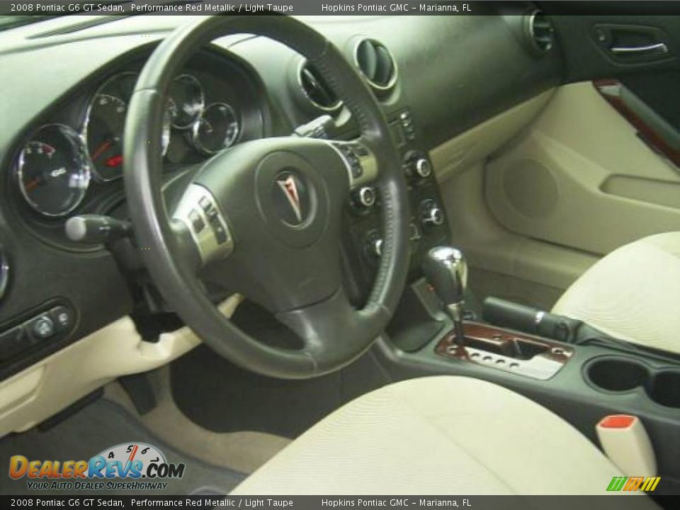 2008 Pontiac G6 GT Sedan Performance Red Metallic / Light Taupe Photo #7