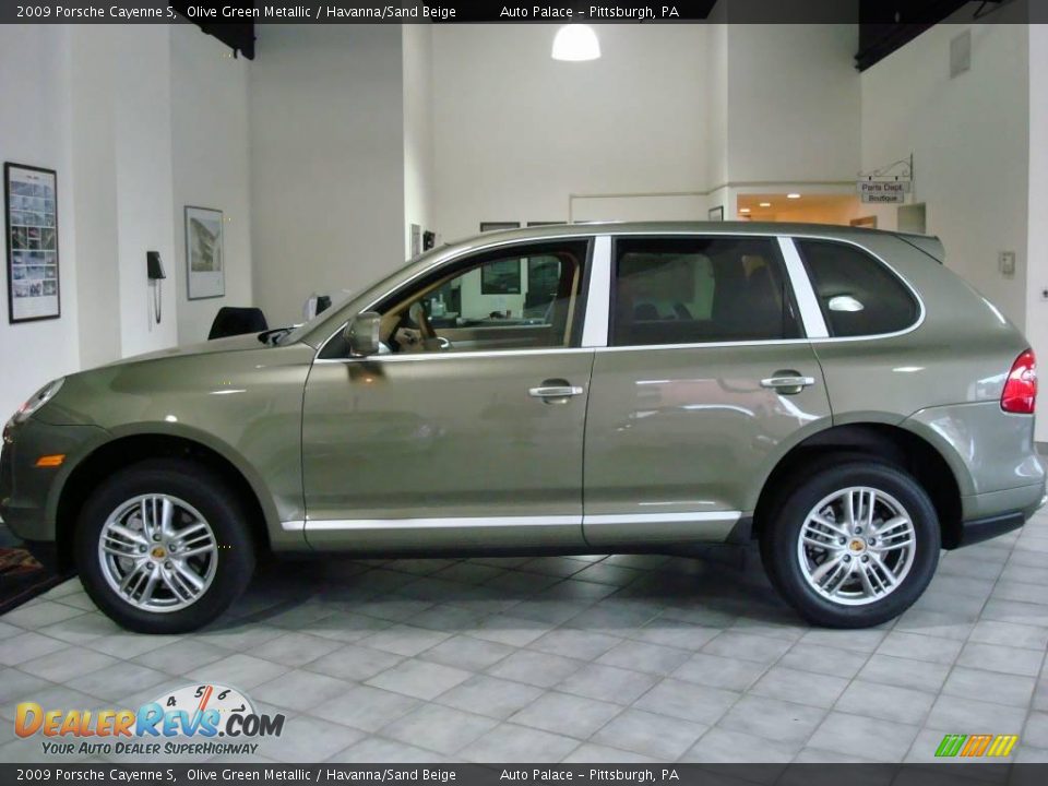 2009 Porsche Cayenne S Olive Green Metallic / Havanna/Sand Beige Photo #2
