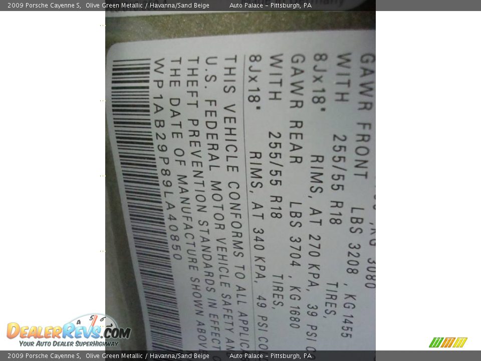2009 Porsche Cayenne S Olive Green Metallic / Havanna/Sand Beige Photo #19