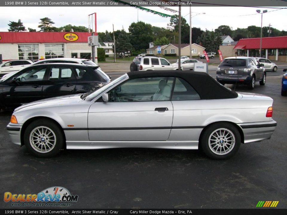 1998 BMW 3 Series 328i Convertible Arctic Silver Metallic / Gray Photo #2