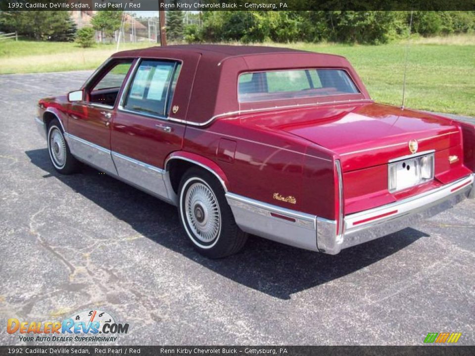 1992 Cadillac DeVille Sedan Red Pearl / Red Photo #4