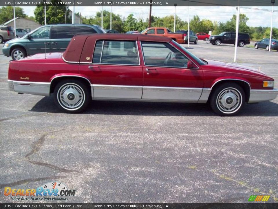 1992 Cadillac DeVille Sedan Red Pearl / Red Photo #5