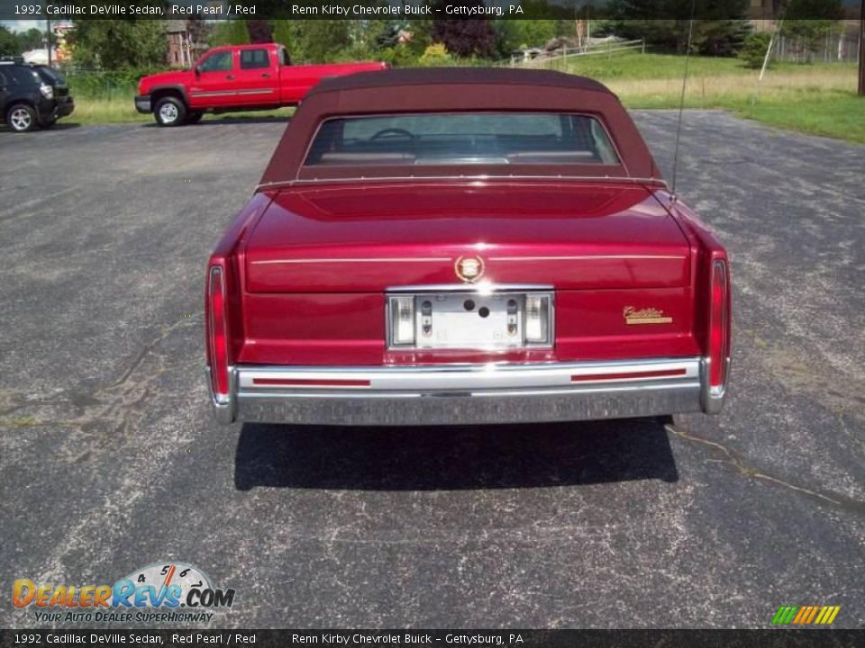 1992 Cadillac DeVille Sedan Red Pearl / Red Photo #7