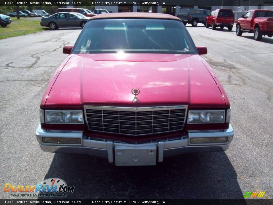 1992 Cadillac DeVille Sedan Red Pearl / Red Photo #9