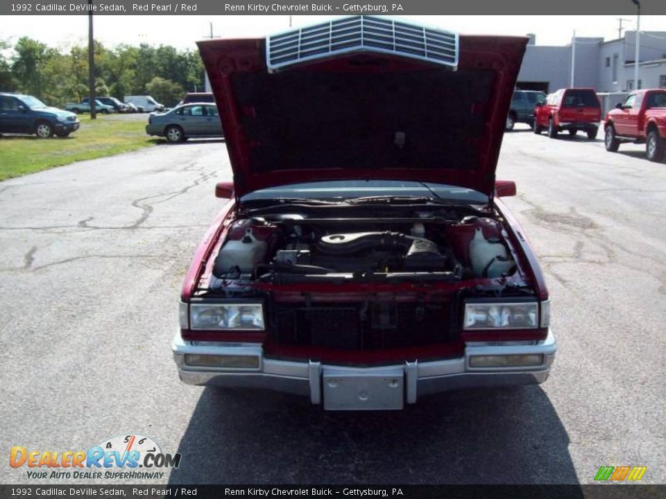 1992 Cadillac DeVille Sedan Red Pearl / Red Photo #11