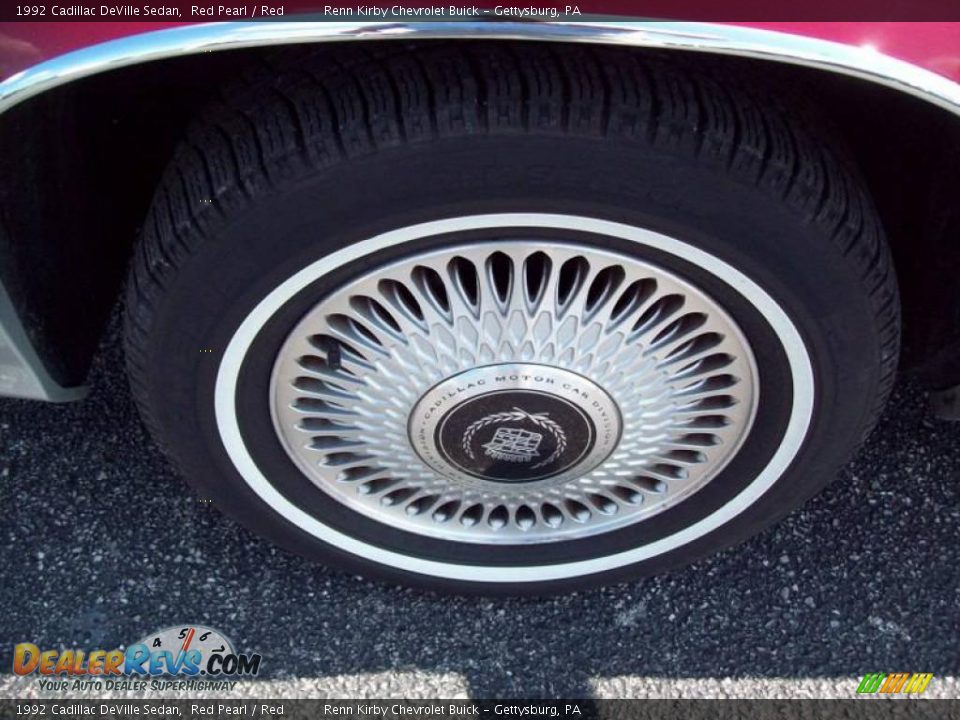 1992 Cadillac DeVille Sedan Red Pearl / Red Photo #12