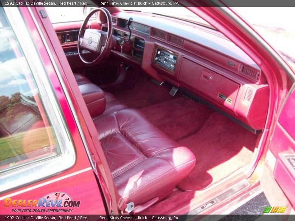 1992 Cadillac DeVille Sedan Red Pearl / Red Photo #14