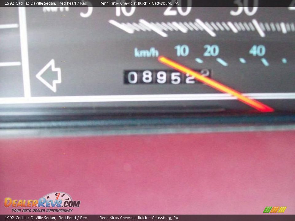 1992 Cadillac DeVille Sedan Red Pearl / Red Photo #16