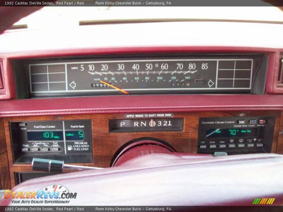 1992 Cadillac DeVille Sedan Red Pearl / Red Photo #17